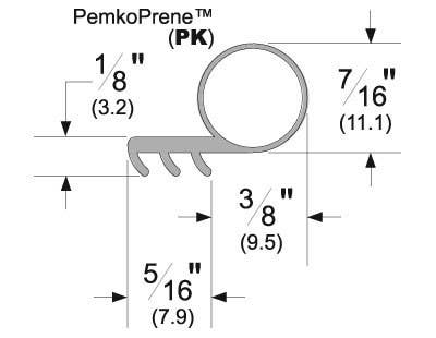 Pemko PK52 Kerf-in Weatherstrip w/ PemkoPrene Bulb