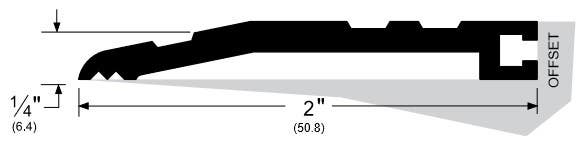 Pemko 279 Half Saddle Threshold, 2" W x 1/4" H