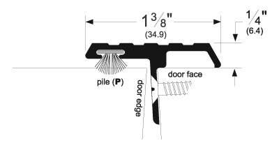 Pemko 355 Surface-Mounted, T-Shaped Astragal