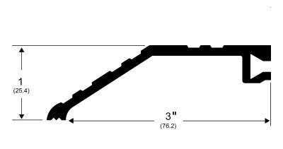 Pemko 566 Offset Half Saddle Threshold, 3" W x 1" H