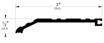 Pemko 766 Offset Half Saddle Threshold, 3" W x 1/2" H