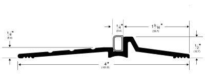 Pemko 2008 Latching Panic Saddle Threshold w/ PemkoPrene Gasket, 4" W x 1/2" H