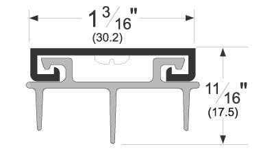 Pemko 2343 Simple Bottom Plate Door Shoe w/ Triple Fin Gasket