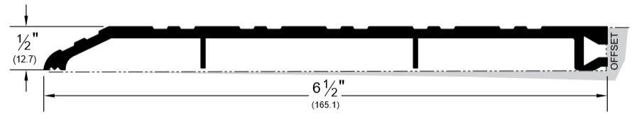 Pemko 2565 Half Saddle Threshold, 6-1/2" W x 1/2" H