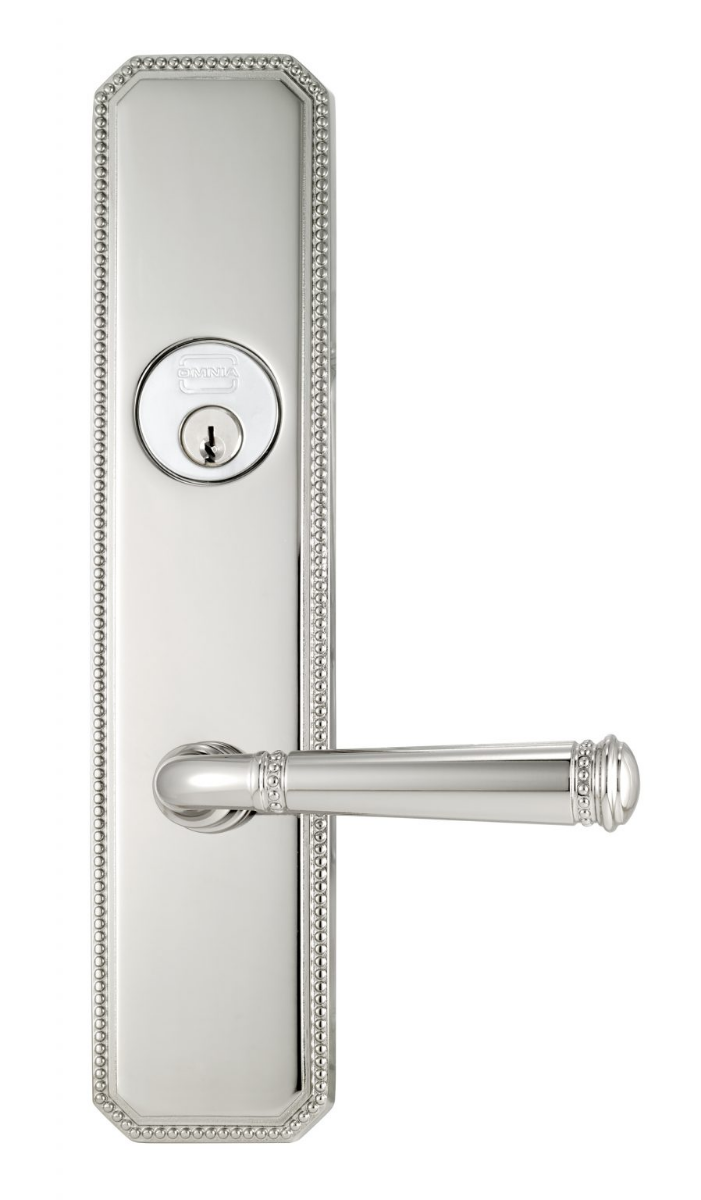 Omnia 25748 Exterior Traditional Mortise Entrance Lever Lockset - Solid Brass