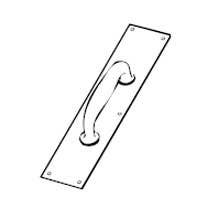 Don-Jo 7011 Pull Plates W/3/4" Round Pull 3.5" x 15"