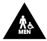 Don-Jo Mens Room Restroom Sign for Commercial Washrooms, Blue Finish