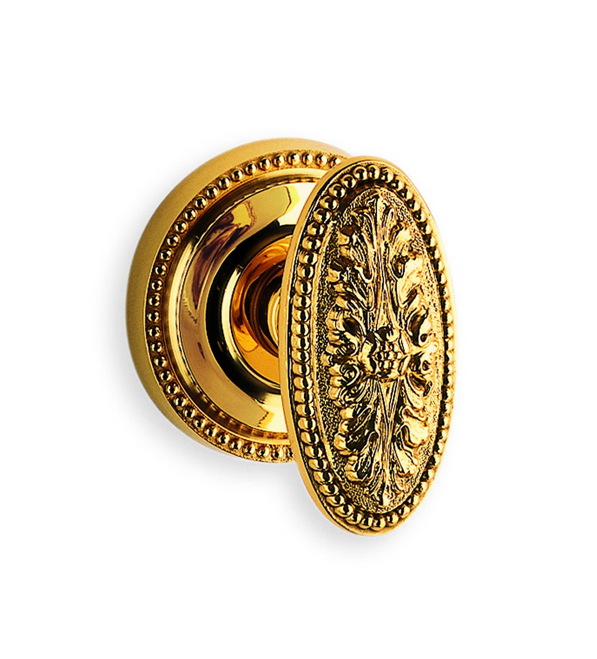 Omnia 59FL Interior Ornate Beaded Knob Latchset w/ Floral Rose