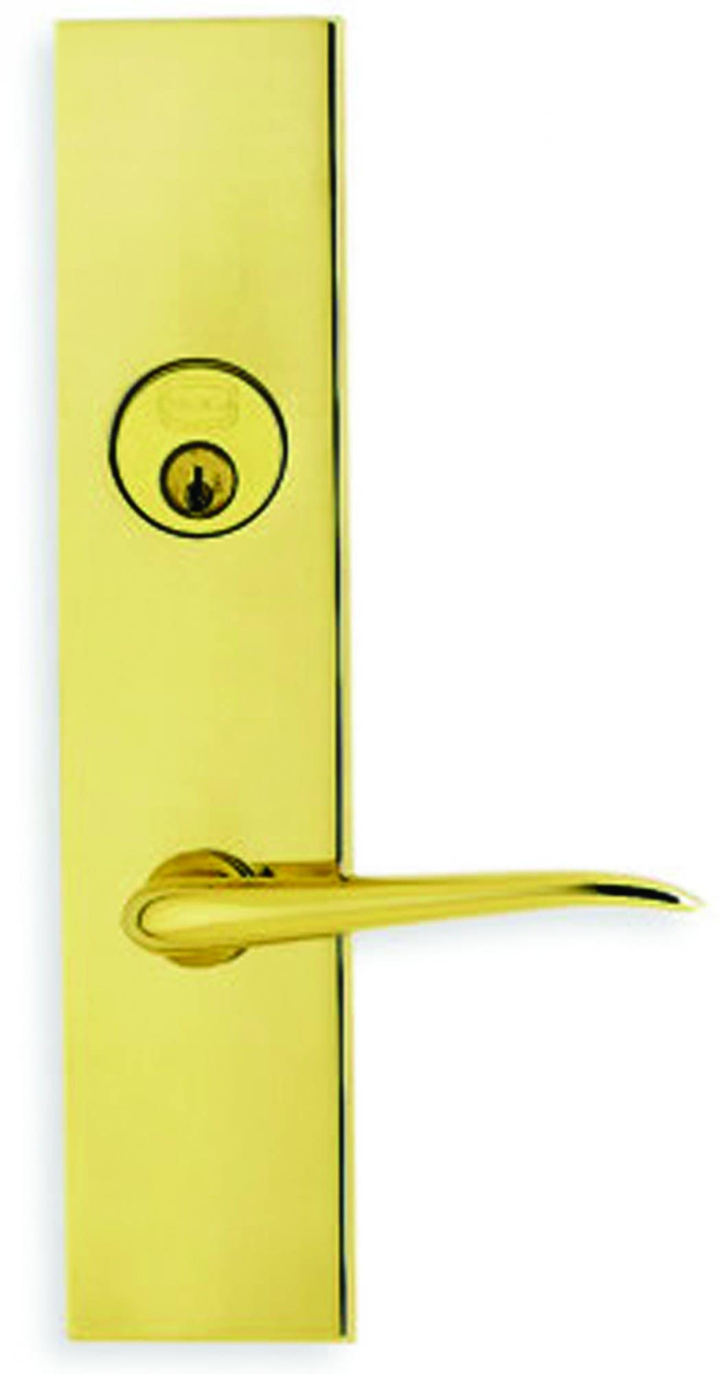 Omnia D12042 Exterior Modern Deadbolt Entrance Lever Lockset - Solid Brass