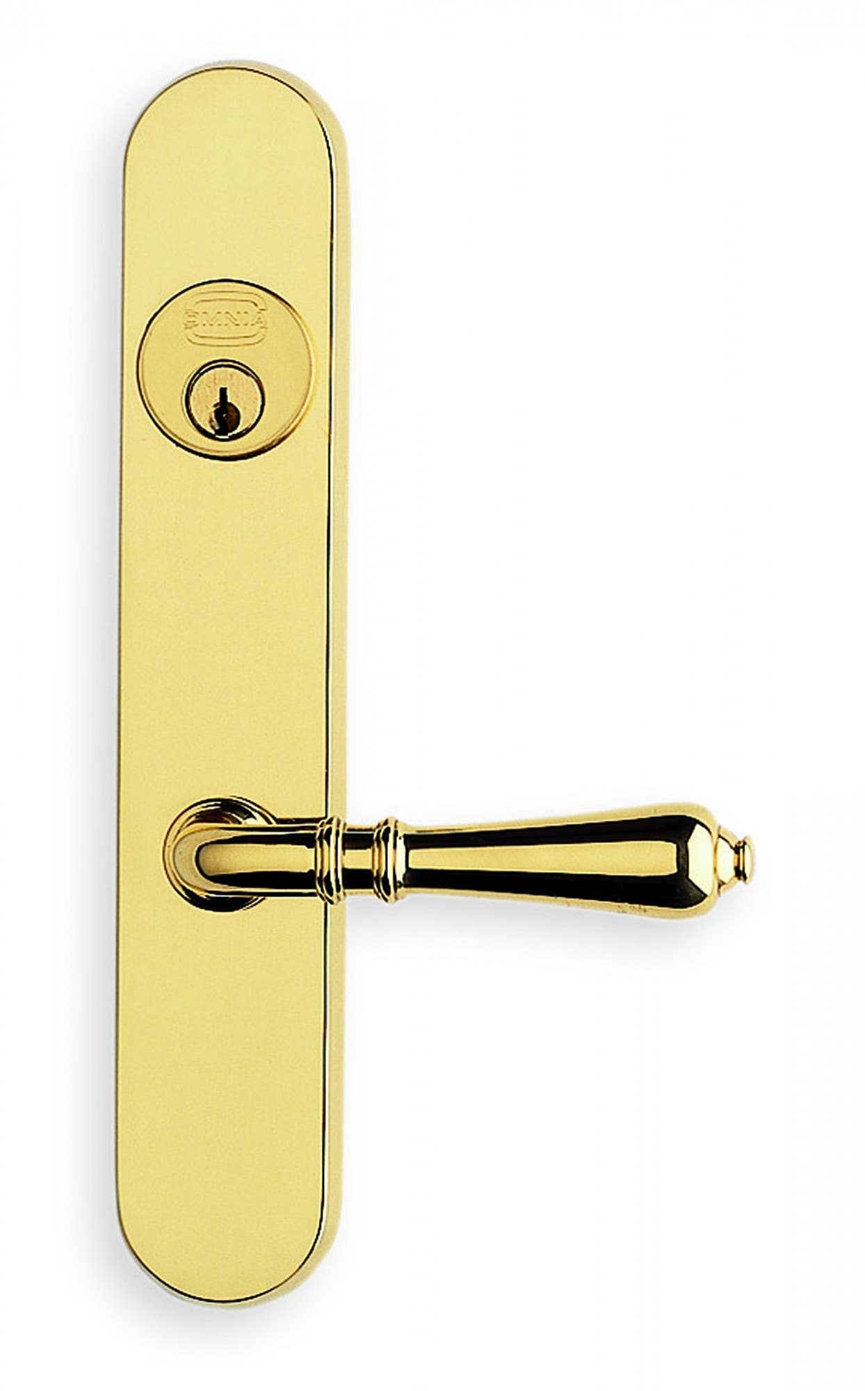 Omnia 65752 Traditional Narrow Backset Lever Lockset - Solid Brass