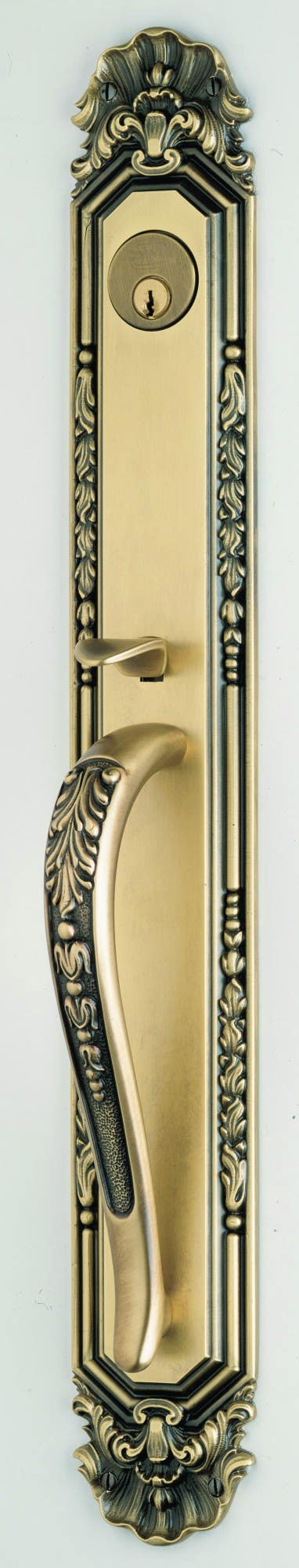 Omnia AMAGANSETT 251 Exterior Ornate Mortise Entrance Handleset Lockset - Solid Brass