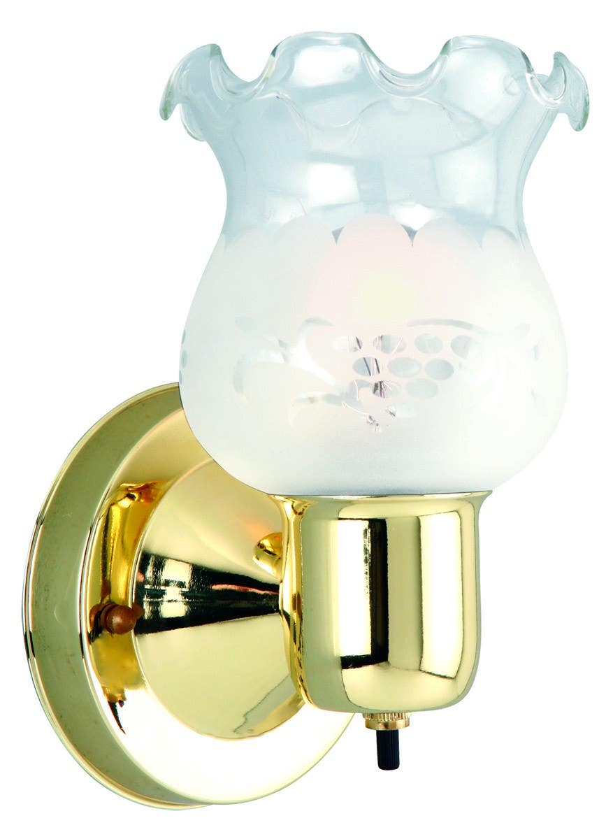 Design House 504977 Village Wall Light, Frosted Flute Shade