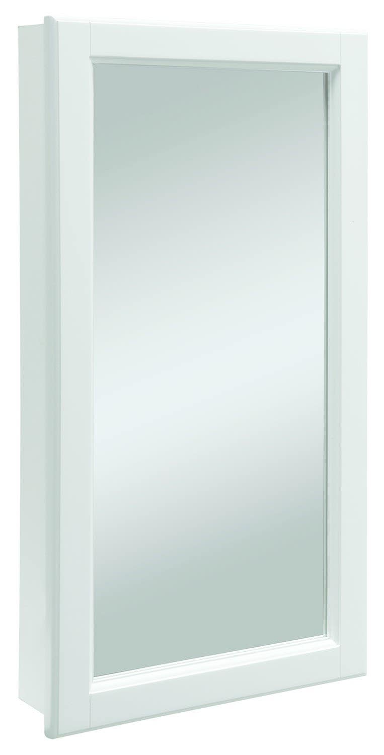 Design House 545111 Wyndham Single Door Surface Mount Medicine Cabinet, White