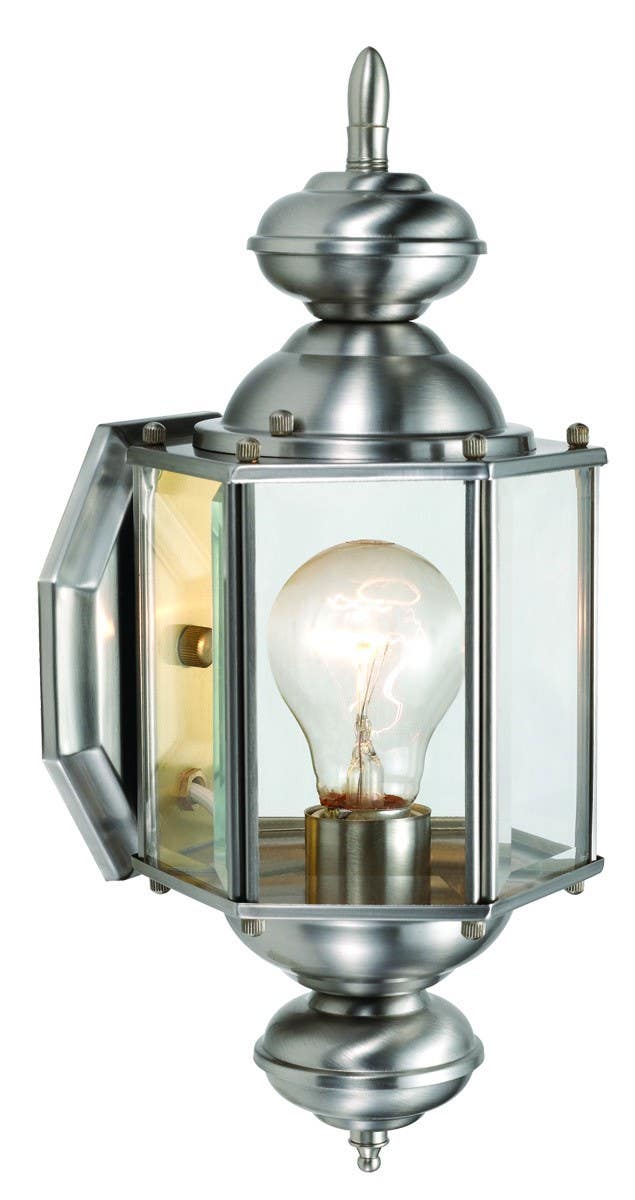 Design House 501692/501833 Augusta Outdoor Wall Light w/ Clear Beveled Glass, Solid Brass