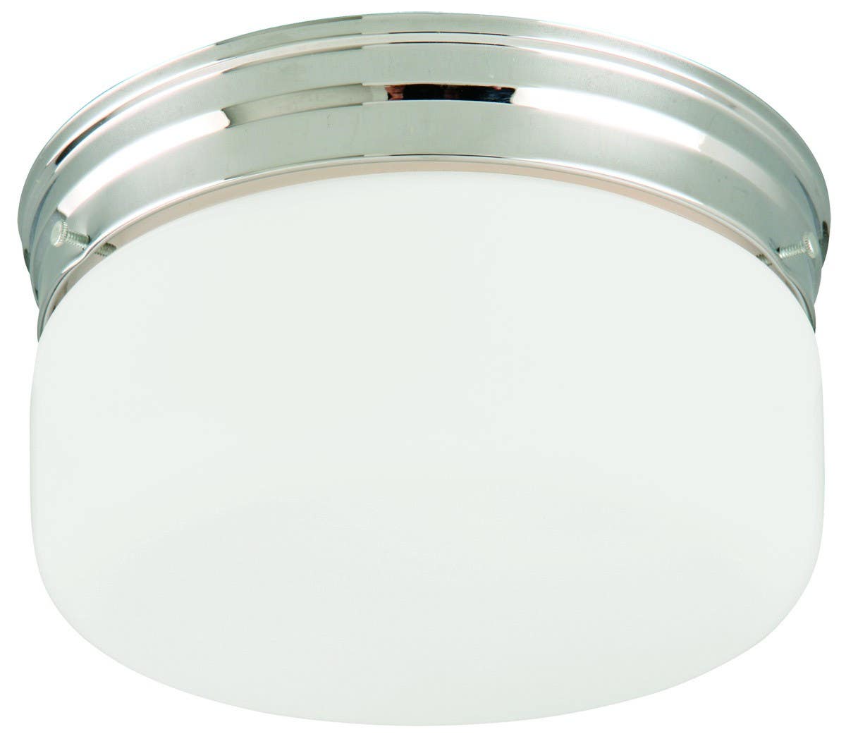 Design House 501999 8" Chrome Ceiling Light, Clear Prismatic Glass