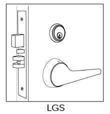 Cal-Royal LGS LG Trim Heavy Duty, Grade 1 Mortise Lockset,Finish-Satin Stainless Steel