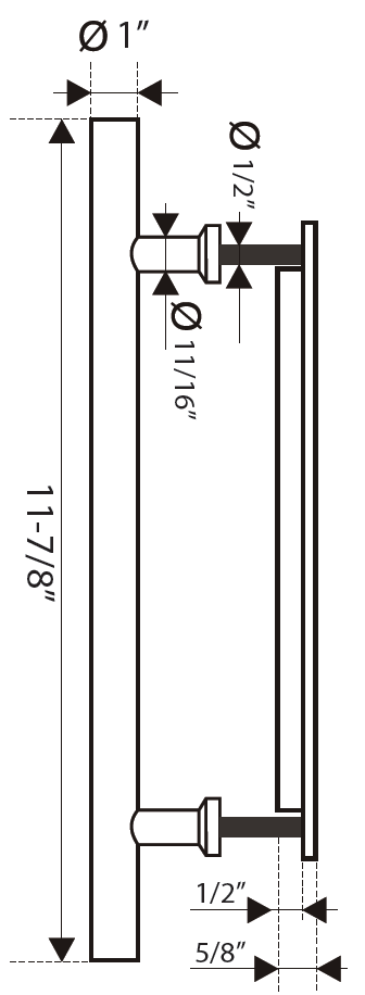 Cal-Royal PULL-2815 Sliding Door Handle Pull for Wood Door
