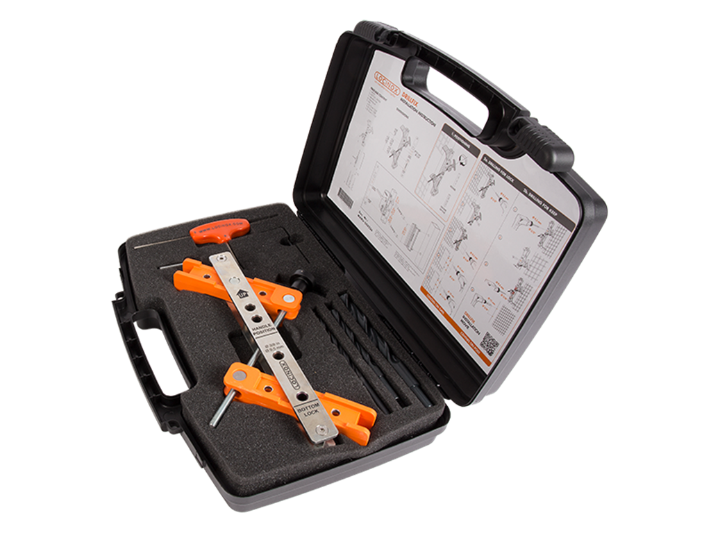Locinox DRILLFIX Tool Case w/ Drilling Jig for Surface Mounted Locks & Corresponding Keeps