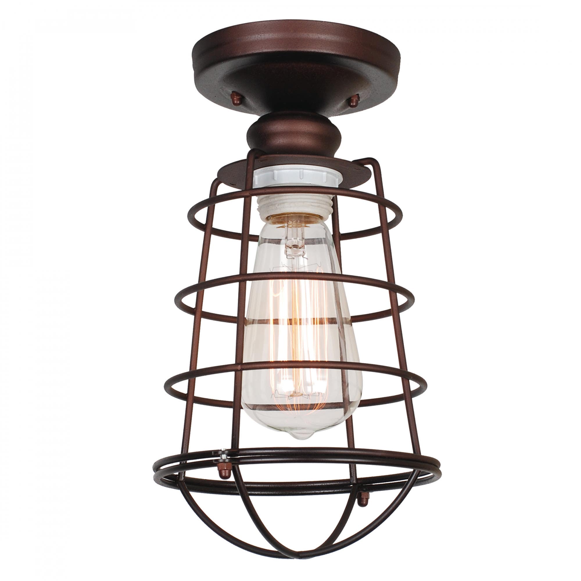Design House 519694 Ajax 1-Light Semi-Flush Mount Ceiling Light, Coffee Bronze Finish
