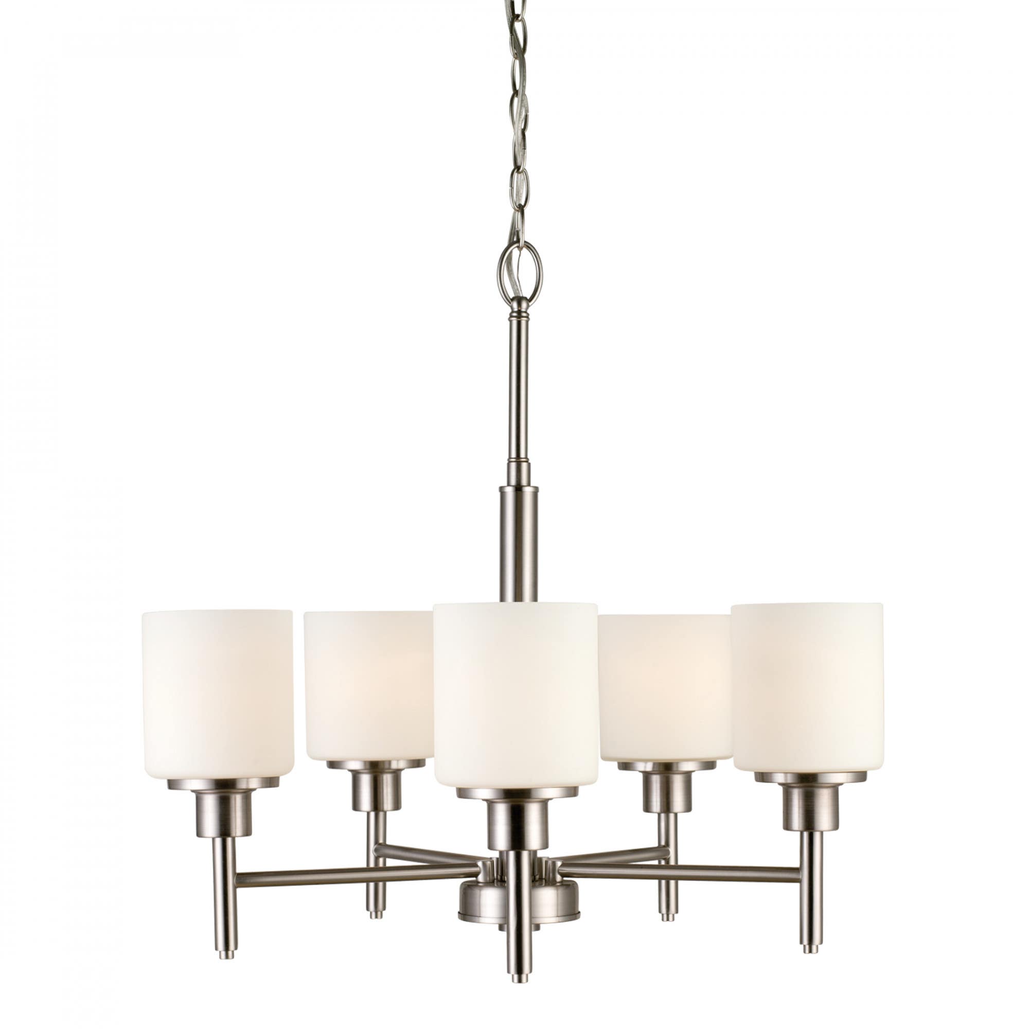 Design House 556647/556639 Aubrey 3/5 Light Chandelier w/ White Frosted Glass