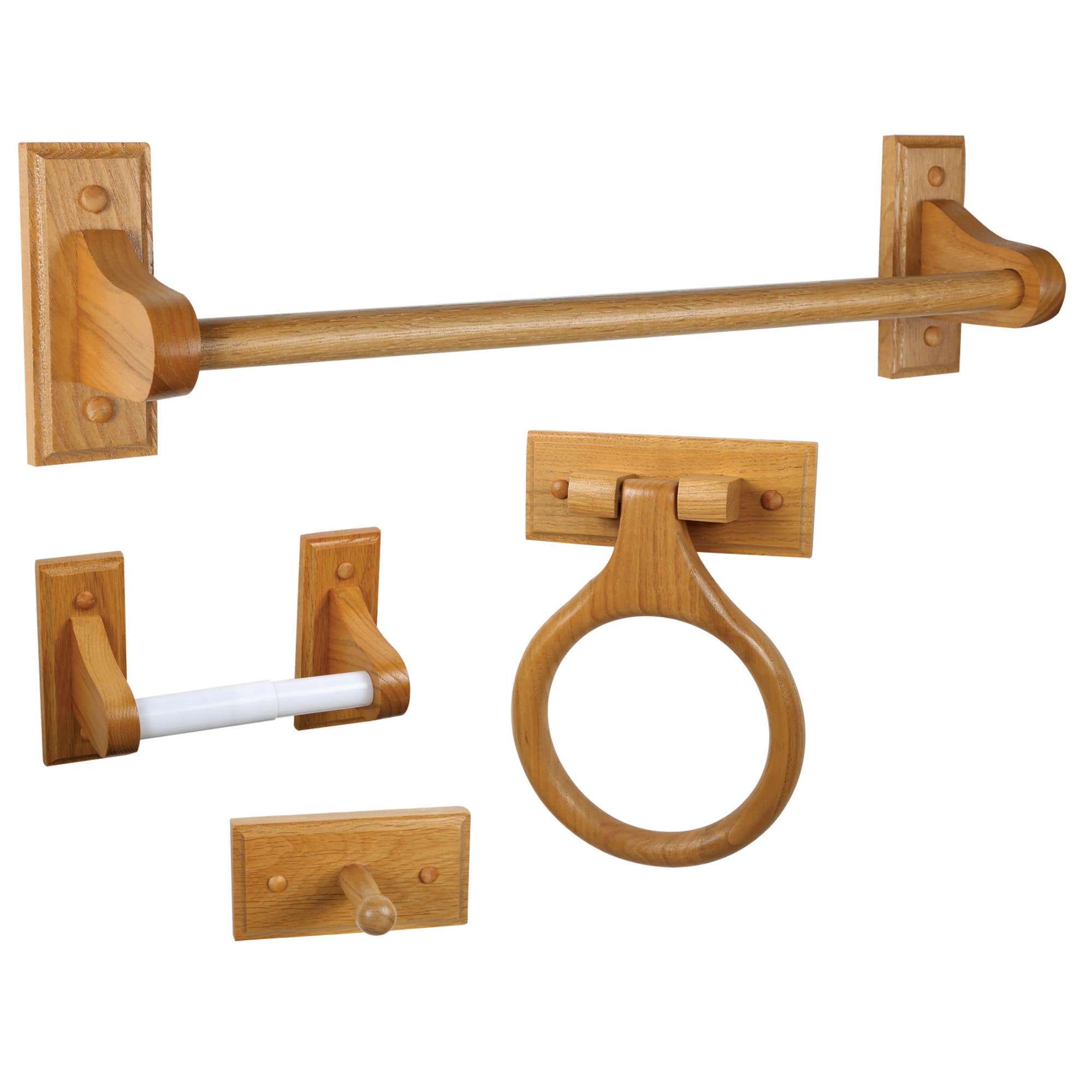 Design House 561258 Dalton 4-Piece Accessory Kit, Honey Oak Finish