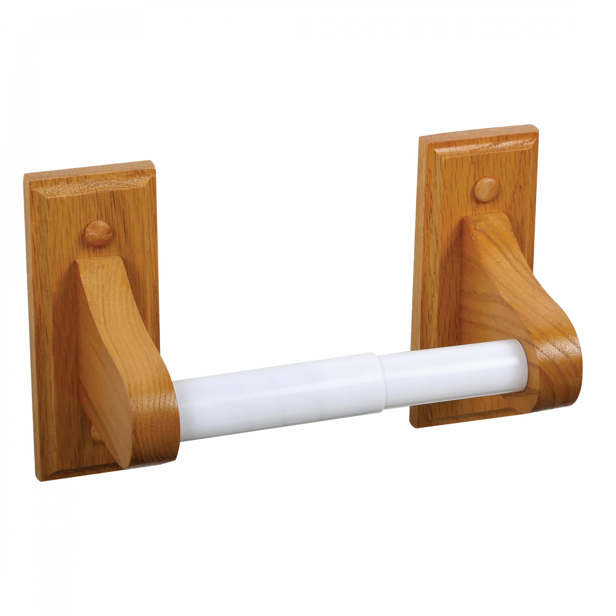Design House 561209 Dalton Toilet Paper Holder, Honey Oak Finish