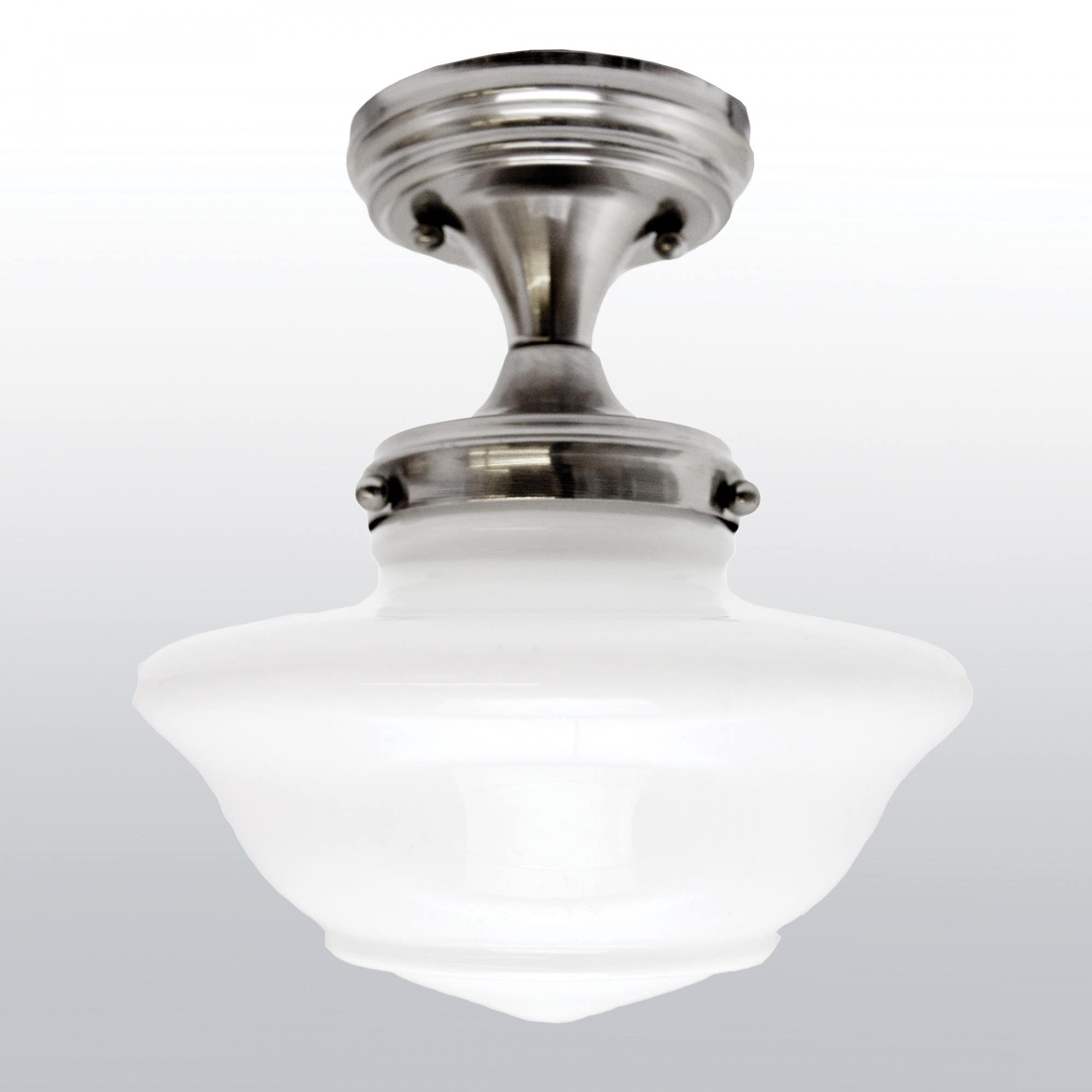 Design House 577494 Schoolhouse Semi-Flush Mount Ceiling Light, Satin Nickel Finish