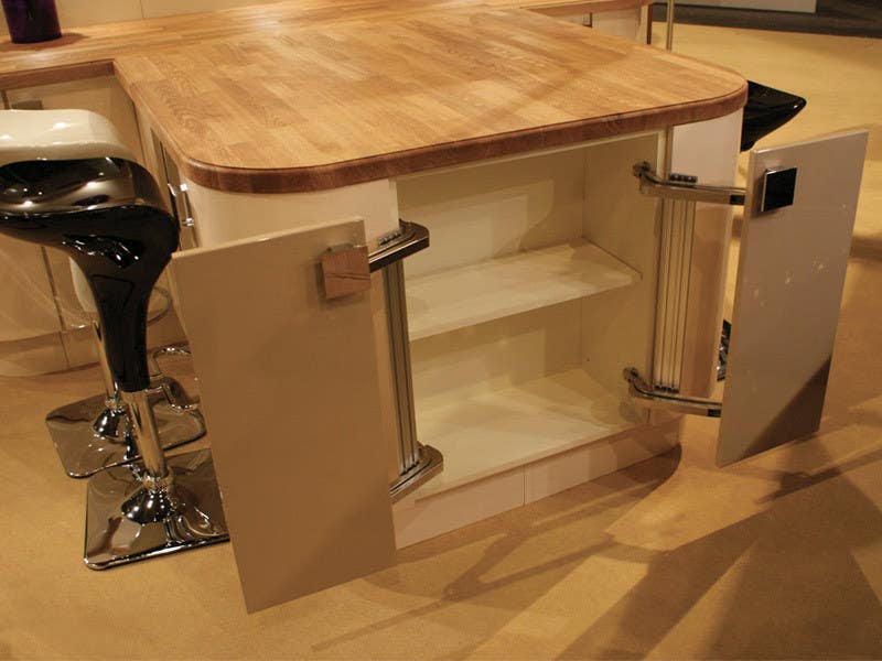 Sugatsune LIN-X450 Lateral Opening Cabinet Door System, Finish-Nickel/Anodized