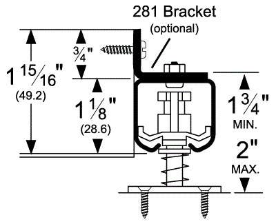 Pemko 281/SS Henderson Stainless Steel Sidewall Bracket For Sliding & Folding Door