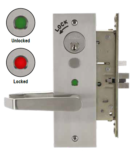 Marks USA LA318GJ Series Maximum Security Mortise Lockset, Classroom Intruder, Satin Stainless Steel