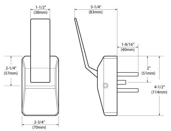 Cal-Royal HL Series Hospital Latch Mortise Lockset w/ HL Trim, Grade 1