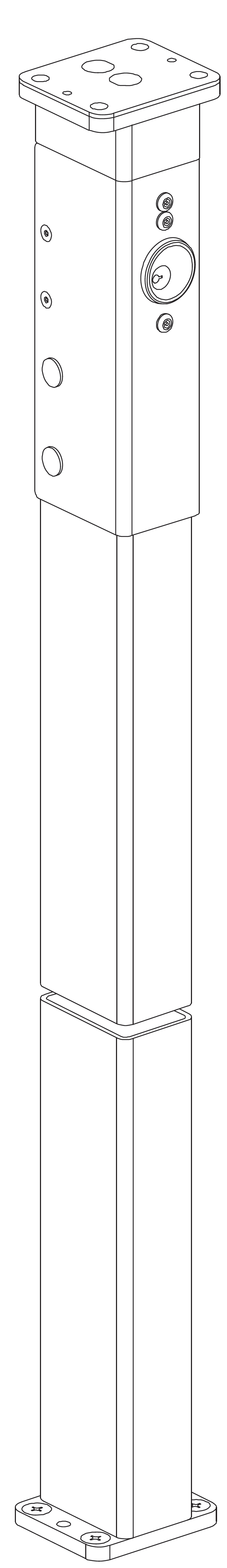 Von Duprin 1654 Steel Mullion, Prepped for Two 1606 Strike