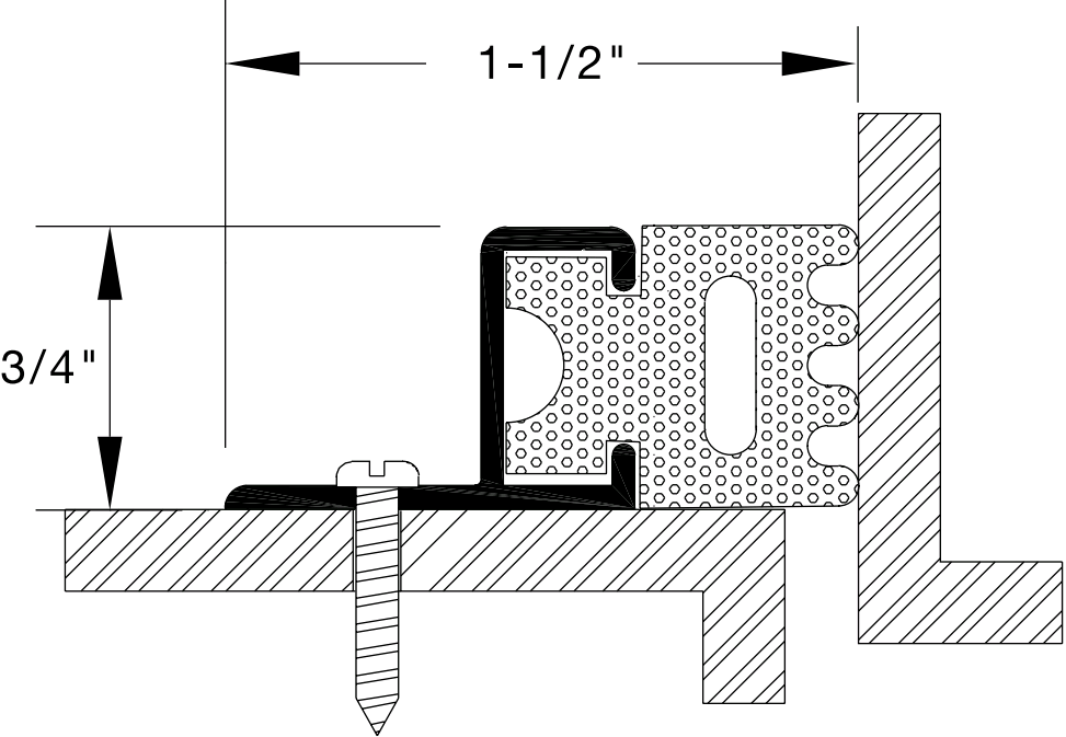 Reese 39 Weatherstrips, Perimeter Seals, 1-1/2" x 3/4"