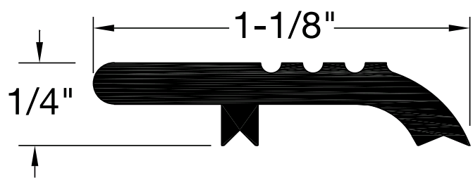 Reese TO40 Thresholds, Interlock Threshold,1-1/8" x 1/4"