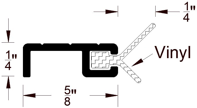 Reese DS62 Weatherstrips, Perimeter Seals, 7/8" x 1/4"