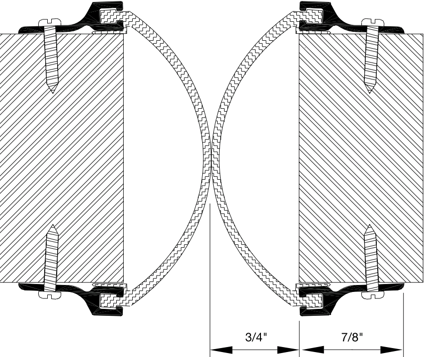 Reese 64 Weatherstrips, Meeting Stile Astragal, 1-5/8" x 0"