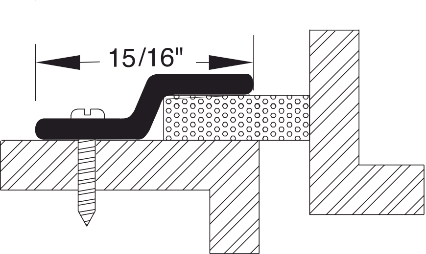 Reese DS70 Weatherstrips, Perimeter Seals, 1" x 3/16"
