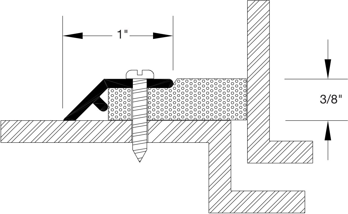 Reese DS76 Weatherstrips, Perimeter Seals, 1-5/8" x 3/8"