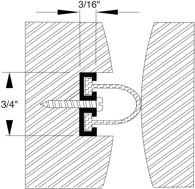 Reese 91 Weatherstrips, Astragal, 23/32" x 3/4"