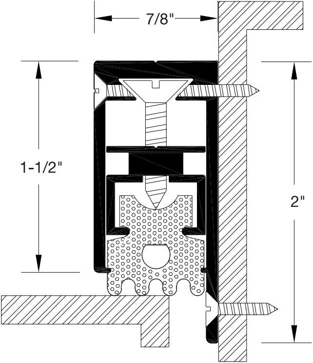 Reese 99 Weatherstrips, Adjustable Door Stop, 2" x 7/8"