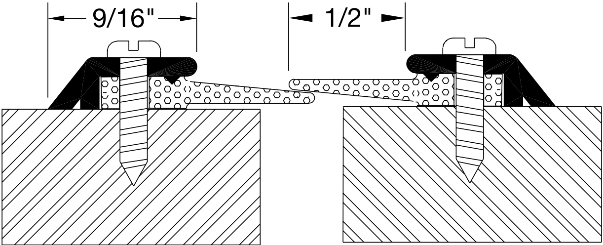 Reese 103 Weatherstrips, Meeting Stile Astragal, 1-1/16" x 3/16"