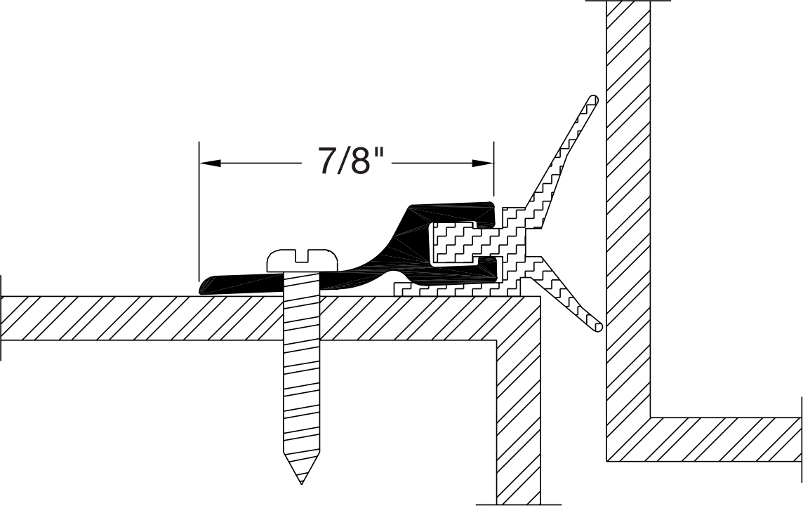 Reese DS106 Weatherstrips, Perimeter Seals, 1-1/8" x 5/16"