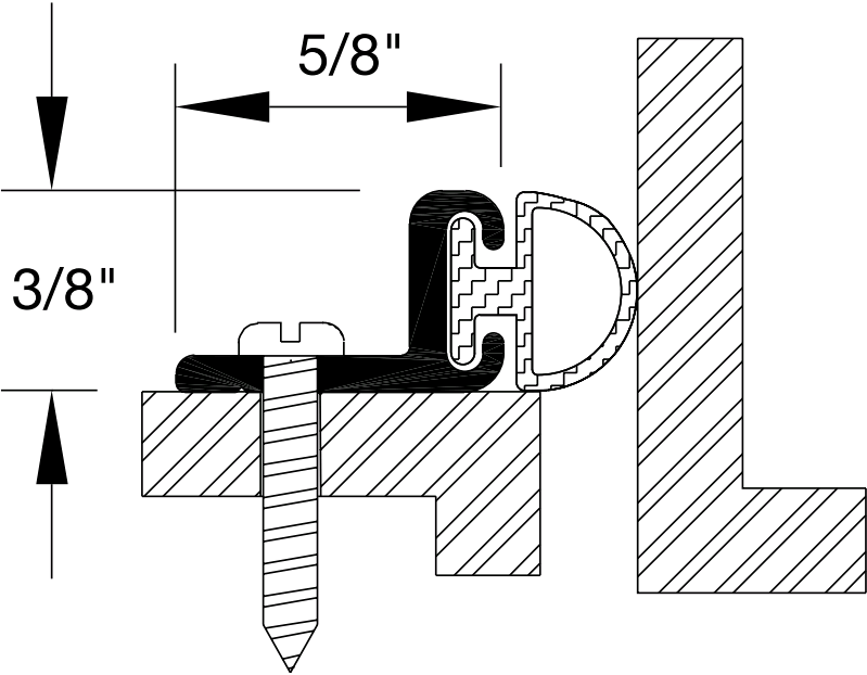 Reese 128 Weatherstrips, Perimeter Seals, 7/8" x 3/8"