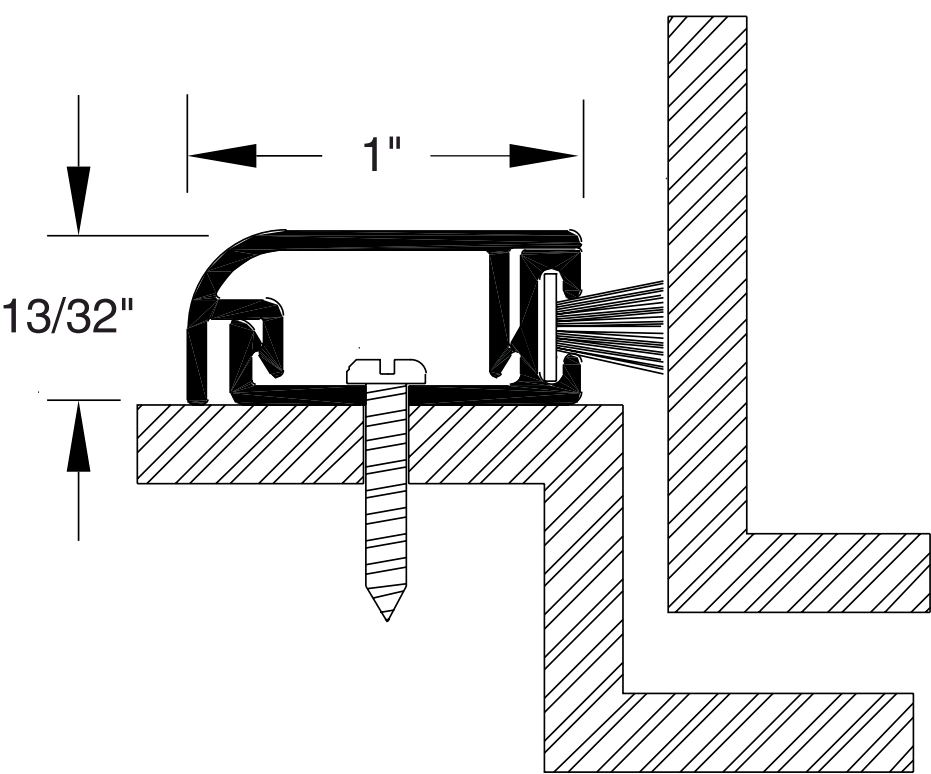 Reese 129 Weatherstrips, Meeting Stile Astragal, 1-1/4" x 13/32"