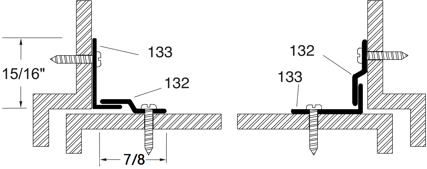 Reese 132 Weatherstrips, Interlock Weatherstrip, 7/8" x 3/16"