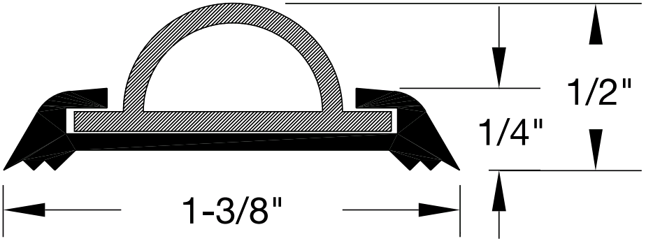 Reese V138 Thresholds, Saddle, 1-3/8" x 1/2"