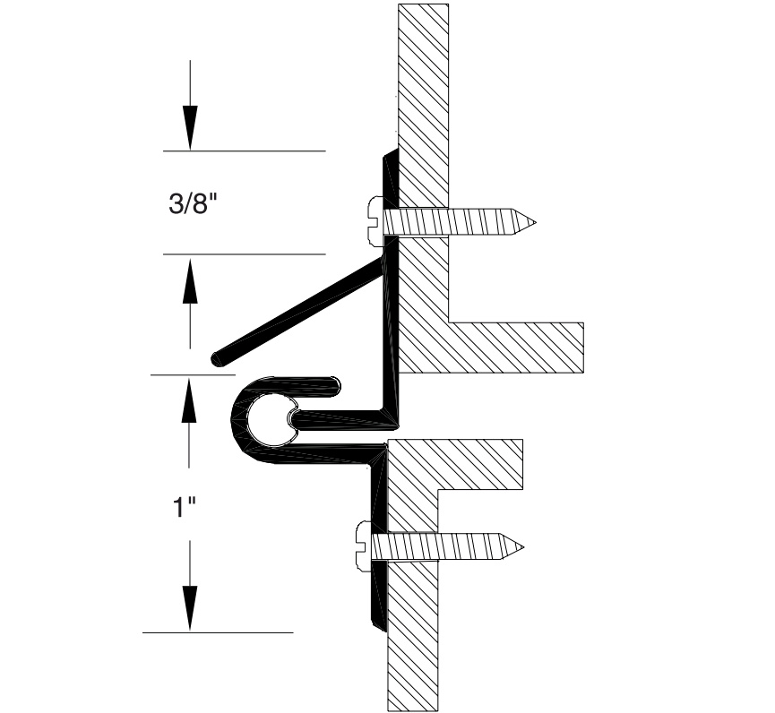 Reese 202 Weatherstrips, Interlock Weatherstrip, 11/16" x 1"