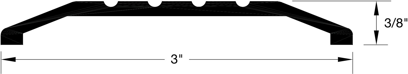 Reese S211 Thresholds, Saddle, 3" x 3/8"