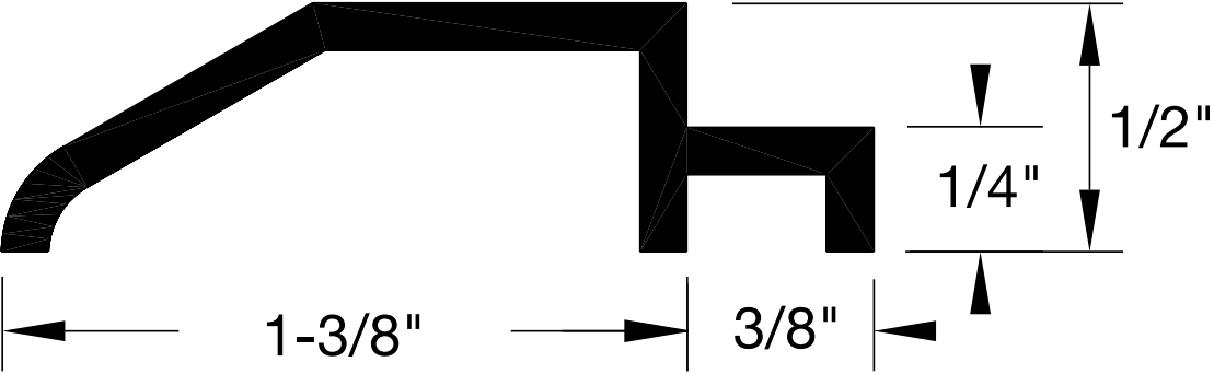Reese 237 Thresholds, Assembly Component, 1-3/8" x 1/2"