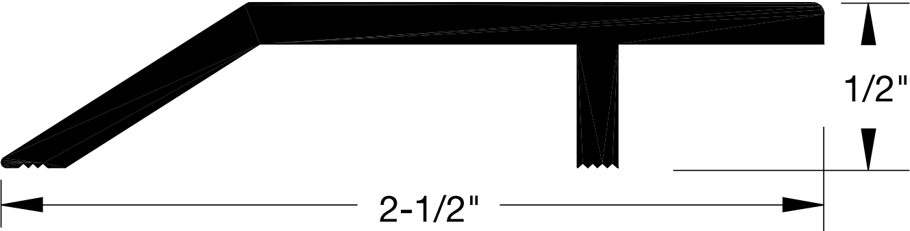 Reese S249 Thresholds, Half Saddle, 2-1/2" x 1/2"